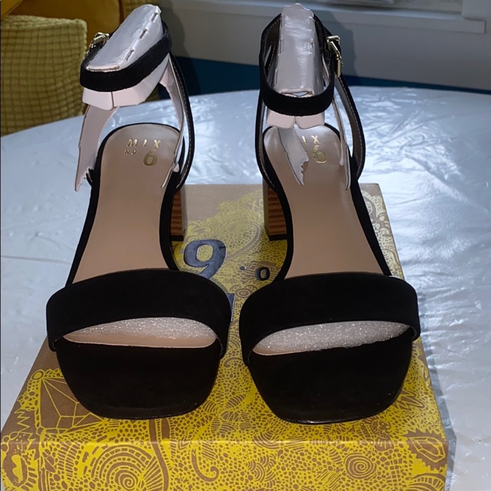 Black microsuede universal stylish women’s sandal